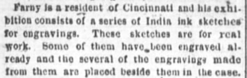 1874-09: Farny’s 1874 Exposition Entries