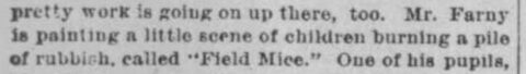 1879-11: “Field Mice” Painting (1880’s Landscape with Children?)