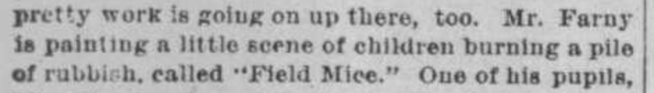 1879-11: “Field Mice” Painting (1880’s Landscape with Children?)